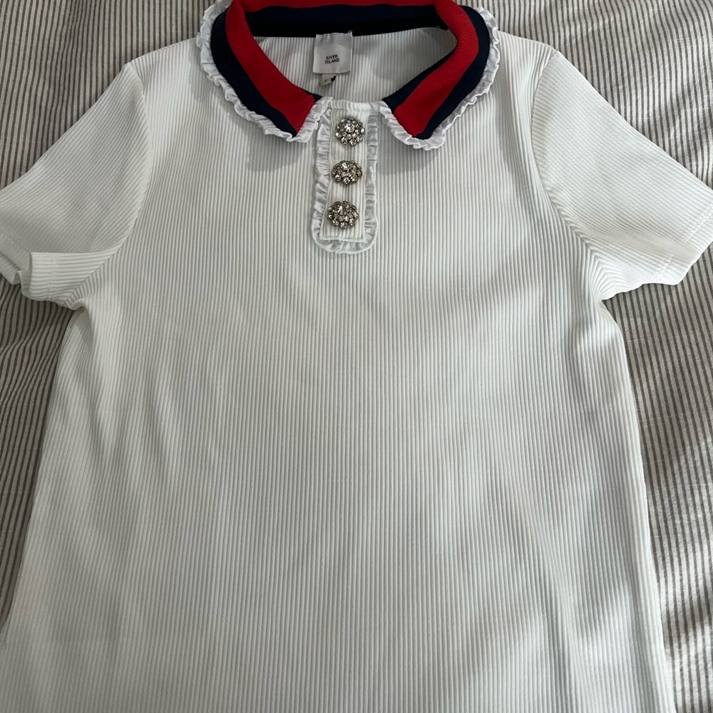 River island embellished button top